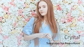  Presentation with floral - PPT theme having portrait-of-a-cute-young background and a  colored foreground