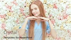  Presentation with floral - PPT theme consisting of portrait-of-a-cute-young background and a  colored foreground