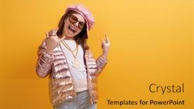  Presentation with hip hop - Colorful theme enhanced with portrait-of-a-cute backdrop and a gold colored foreground