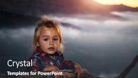  Presentation with summer camp - Beautiful PPT theme featuring portrait-of-a-cute backdrop and a dark gray colored foreground