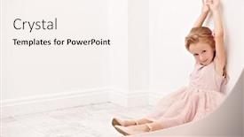  Presentation with kids fashion - PPT theme consisting of portrait-of-a-cute background and a sky blue colored foreground