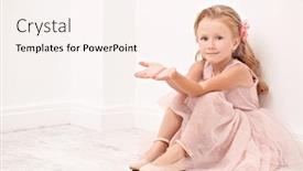  Presentation with kids fashion - Cool new slide set with portrait-of-a-cute backdrop and a sky blue colored foreground