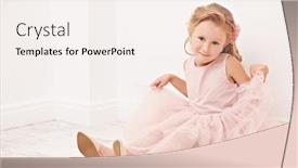  Presentation with kids fashion - PPT theme consisting of portrait-of-a-cute background and a sky blue colored foreground