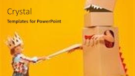  Presentation with knight - Amazing slides having portrait-of-a-cute backdrop and a gold colored foreground