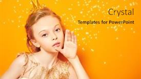  Presentation with princess - Audience pleasing presentation design consisting of portrait-of-a-cute backdrop and a gold colored foreground