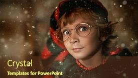  Presentation with christmas elf - PPT theme with portrait-of-a-cute background and a tawny brown colored foreground