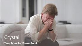  Presentation with home - Cool new presentation design with portrait-of-a-desperate-man backdrop and a gray colored foreground