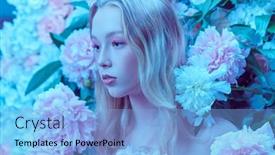  Presentation with pink beauty - Slide set having portrait-of-a-divine-girl background and a light blue colored foreground