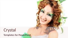  Presentation with fairy - Presentation theme having portrait of a dreamy fairy girl background and a lemonade colored foreground