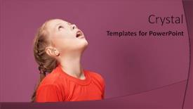  Presentation with fair - Presentation design with portrait-of-a-fair-haired background and a violet colored foreground