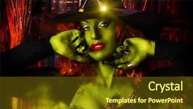  Presentation with fairy - Amazing PPT layouts having portrait of a fairy wicked backdrop and a tawny brown colored foreground