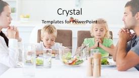  Presentation with children praying - Slide deck consisting of portrait of a family praying background and a white colored foreground