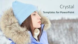  Presentation with sport blue - Slides enhanced with portrait-of-a-fashionable-girl background and a sky blue colored foreground