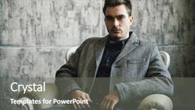  Presentation with virile young men - Slide set consisting of portrait of a fashionable young background and a gray colored foreground