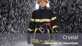  Presentation with firefighter - Slides with portrait-of-a-female-firefighter background and a dark gray colored foreground