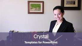  Presentation with law - Presentation consisting of portrait of a female lawyer background and a violet colored foreground