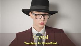  Presentation with black female - PPT layouts with portrait-of-a-female-model background and a tawny brown colored foreground