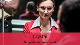 Presentation with detective - PPT layouts featuring portrait of a female police background and a red colored foreground