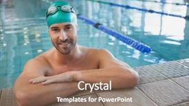  Presentation with swimmer - Colorful slide deck enhanced with portrait of a fit swimmer backdrop and a coral colored foreground