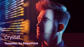  Presentation with confident - Slide set having portrait-of-a-focused-confident background and a wine colored foreground