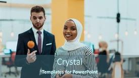  Presentation with african american startup - Slides having portrait-of-a-formal-businessman background and a ocean colored foreground