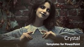  Presentation with ghost - Presentation featuring portrait-of-a-frightening-ghost background and a tawny brown colored foreground