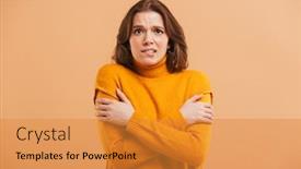  Presentation with frozen - Presentation featuring trembling - portrait of a frozen young background and a gold colored foreground