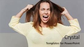  Presentation with angry - Theme with portrait of a frustrated angry background and a soft green colored foreground