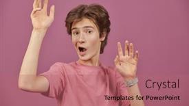  Presentation with adolescence - Slide set consisting of portrait-of-a-funny-emotional background and a coral colored foreground