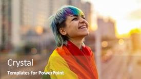  Presentation with rainbow flag - Amazing theme having portrait-of-a-gender-fluid backdrop and a red colored foreground