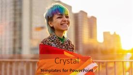  Presentation with gender - Colorful PPT theme enhanced with portrait-of-a-gender-fluid backdrop and a red colored foreground