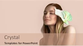  Presentation with calla - Amazing PPT layouts having portrait-of-a-gentle-woman backdrop and a coral colored foreground