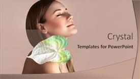  Presentation with calla - Beautiful PPT layouts featuring portrait-of-a-gentle-woman backdrop and a coral colored foreground