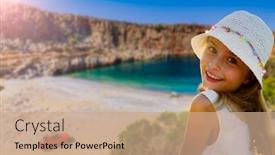  Presentation with access - Audience pleasing slide deck consisting of portrait-of-a-girl backdrop and a coral colored foreground