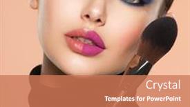  Presentation with natural cosmetic - Presentation theme consisting of portrait-of-a-girl background and a coral colored foreground