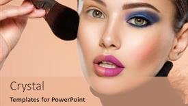  Presentation with natural cosmetic - Presentation enhanced with portrait-of-a-girl background and a coral colored foreground