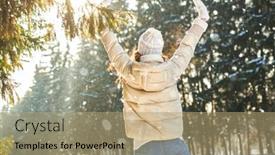  Presentation with winter - Slide set enhanced with portrait-of-a-girl background and a  colored foreground