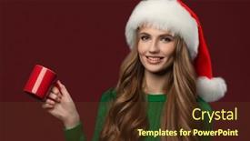  Presentation with long hair - PPT theme featuring portrait-of-a-girl background and a tawny brown colored foreground