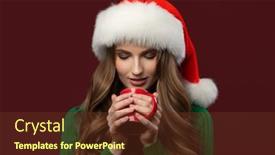  Presentation with long hair - Slide deck featuring portrait-of-a-girl background and a tawny brown colored foreground