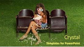  Presentation with cinema - Cool new theme with girls night - portrait of a girl backdrop and a tawny brown colored foreground