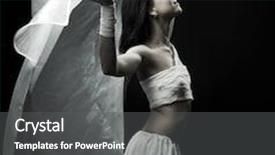  Presentation with dancing - Theme featuring portrait of a girl background and a dark gray colored foreground