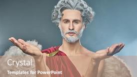  Presentation with god love - Theme having portrait-of-a-god background and a coral colored foreground