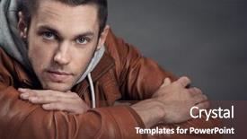  Presentation with classic bussines - Beautiful PPT theme featuring portrait of a good looking backdrop and a tawny brown colored foreground