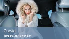  Presentation with chick - Slide set with portrait-of-a-gorgeous-blonde background and a teal colored foreground