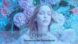  Presentation with cosmetics beauty - PPT theme having portrait-of-a-gorgeous-girl background and a light blue colored foreground