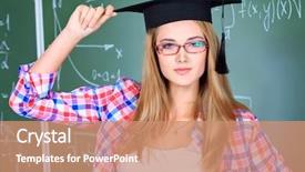  Presentation with academic - Slide set consisting of portrait of a graduating student background and a  colored foreground