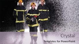  Presentation with female leader - Presentation theme enhanced with portrait-of-a-group background and a  colored foreground