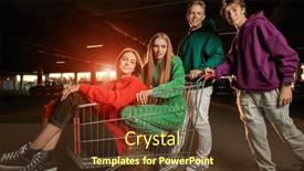  Presentation with parking lot - PPT theme consisting of portrait-of-a-group background and a tawny brown colored foreground