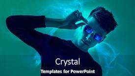  Presentation with blue neon - Theme with portrait-of-a-guy background and a black colored foreground