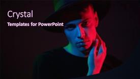  Presentation with casual young people - Presentation featuring portrait-of-a-handsome-brunet background and a wine colored foreground